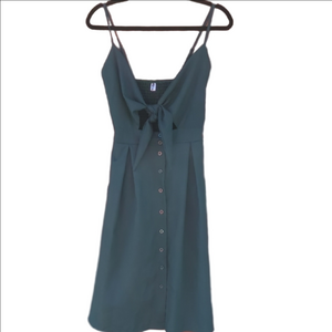 New EcoWish Green  Midi Sundress Tie Front,‎ Medium Size
